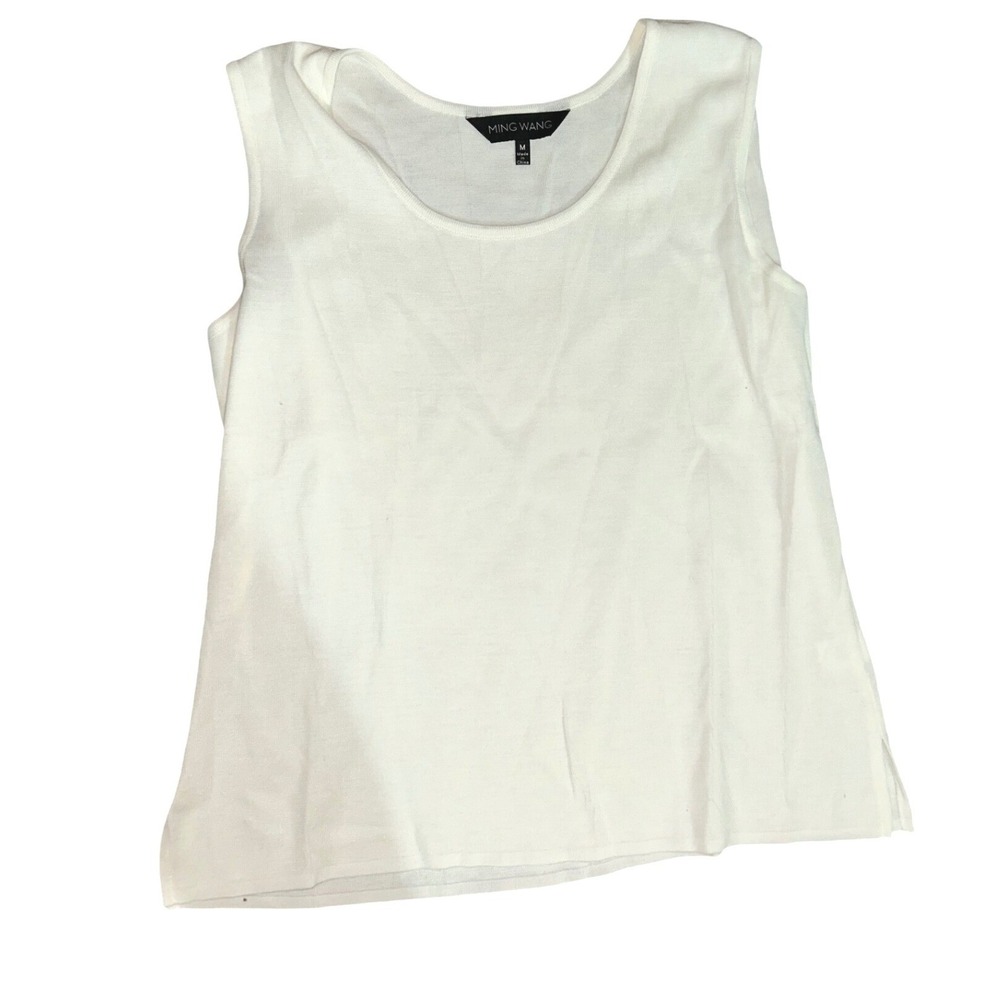 Ming Wang Womens Knit Tank Top Bundle Size M Black White Striped Solid Shells - Picture 4 of 8